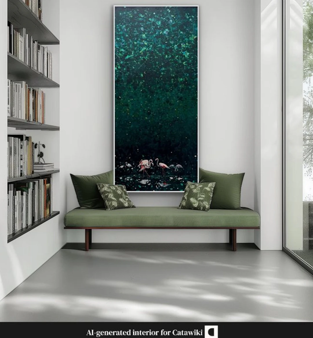 VOLTA - XXL "Flamingos in Emerald Night"