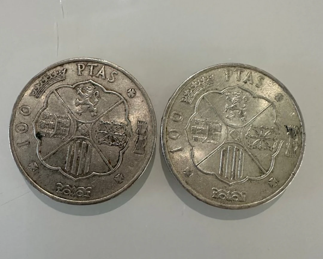 Spain. 100 Pesetas 1966 (2 coins) (No reserve price)