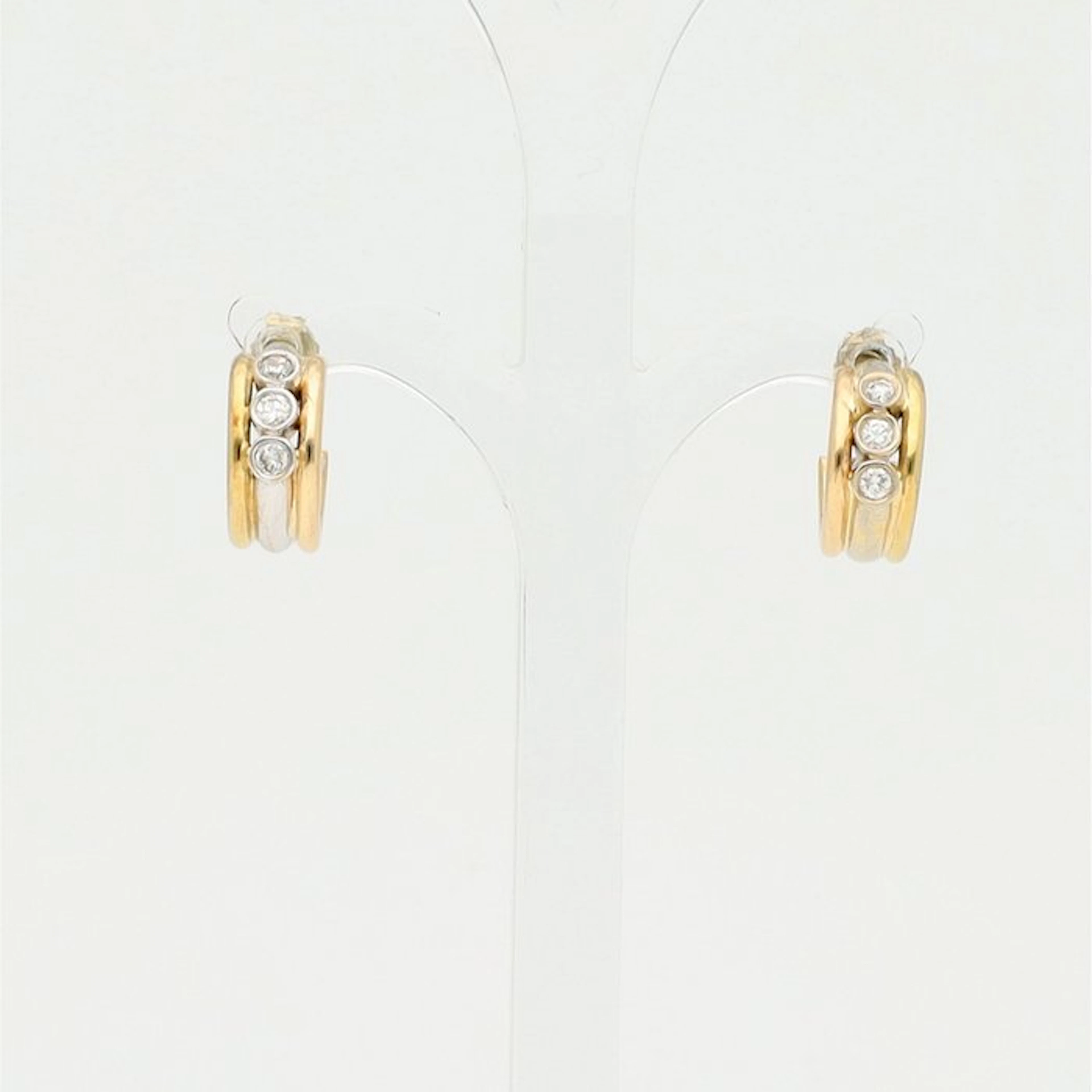 Earrings - 14 kt. Yellow gold, White gold, Rose gold Diamond (Natural)
