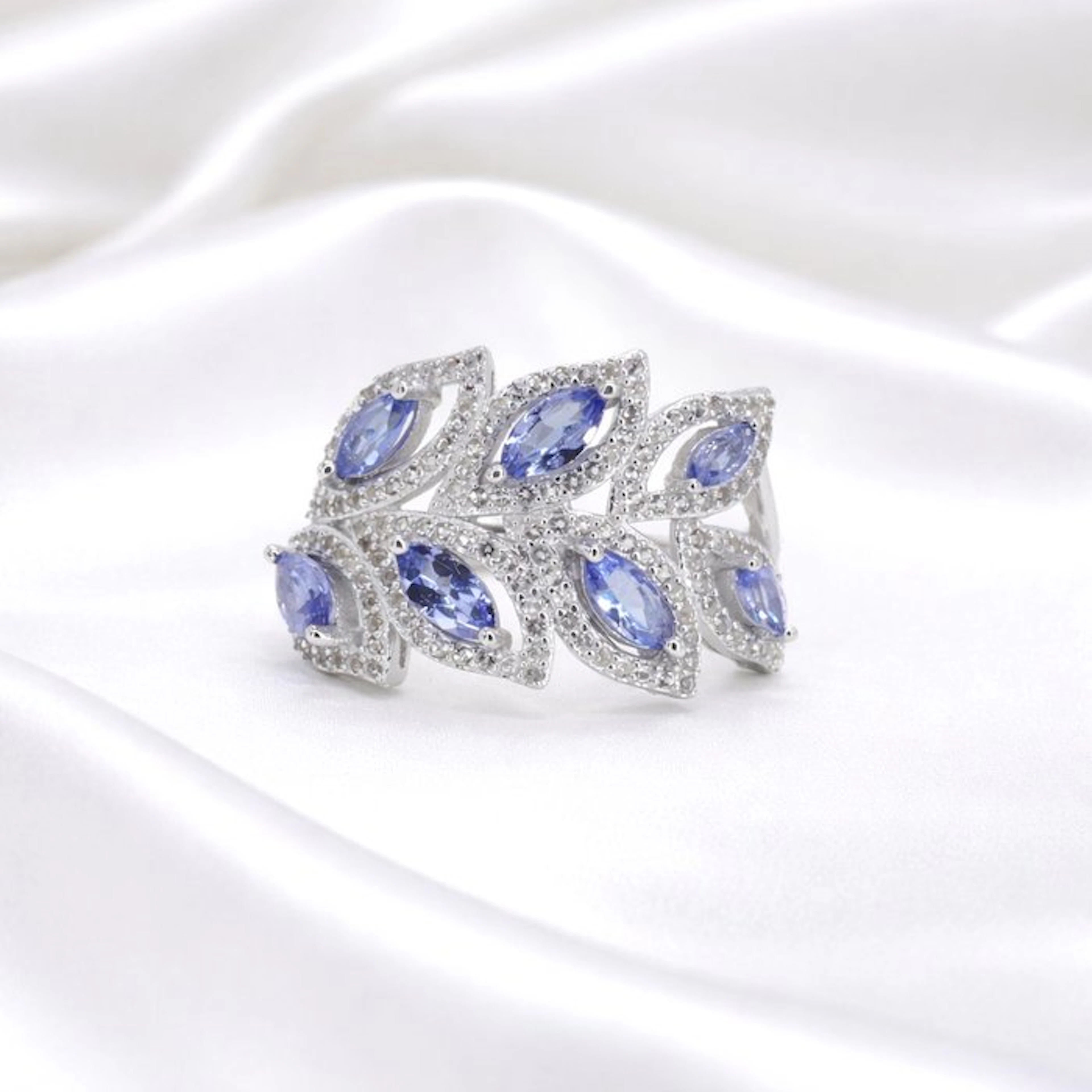 No reserve price - Ring Gold-plated Tanzanite - Topaz - 18kt Gold Plated