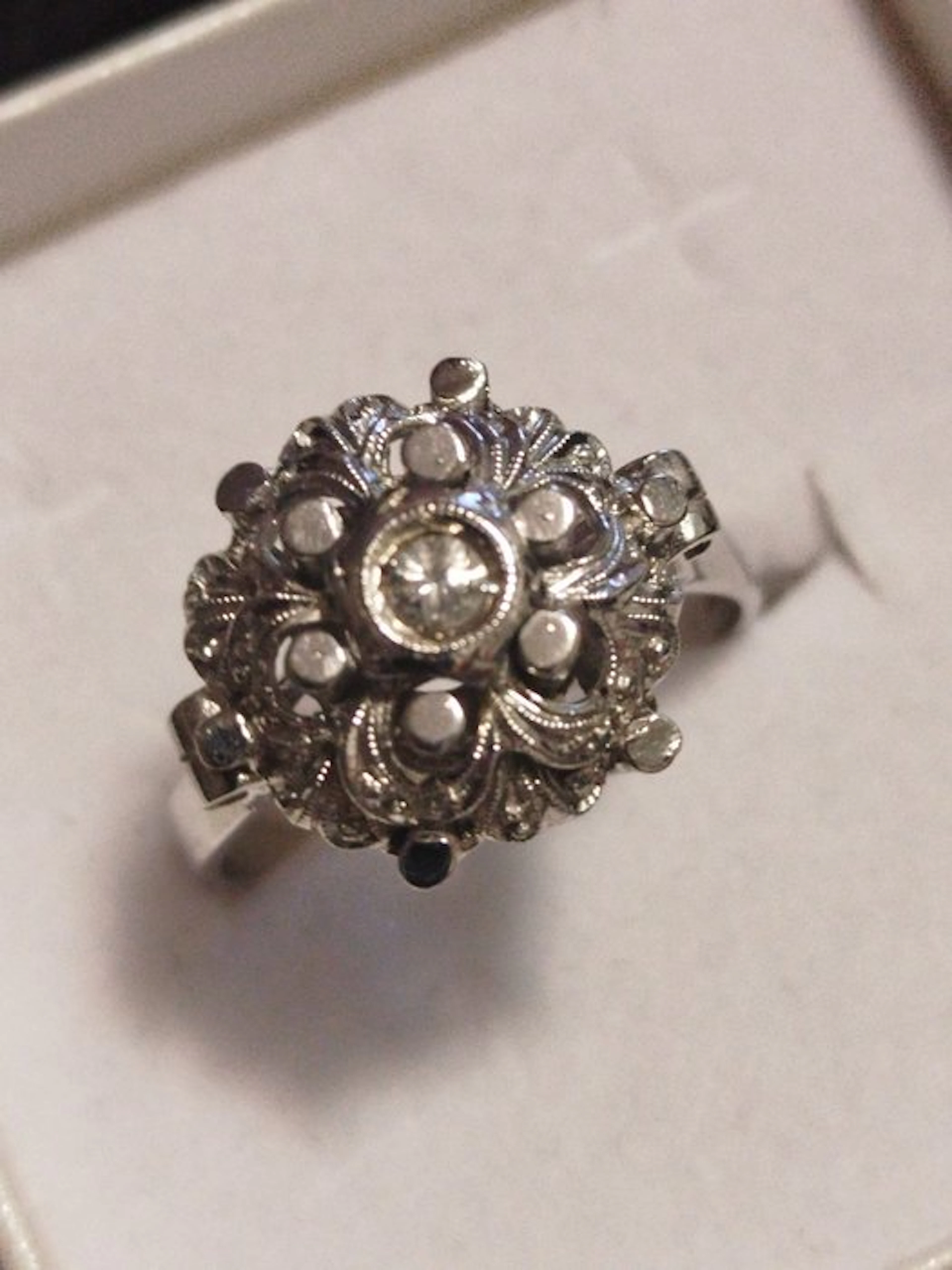 Ring - 18 kt. White gold - 0.07ct. tw. Diamond (Natural)