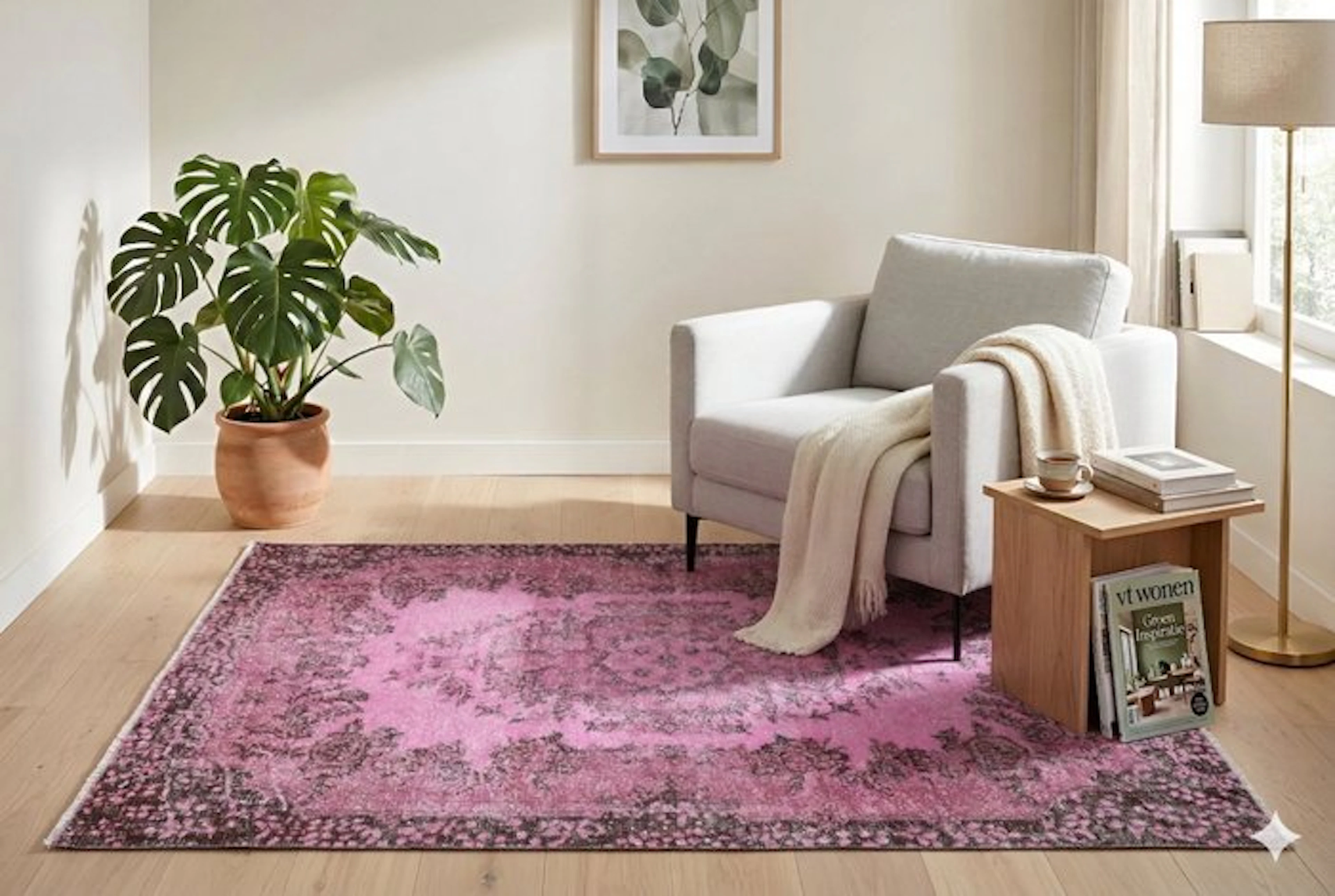 Pink vintage - Rug - 200 cm - 115 cm - With certificate