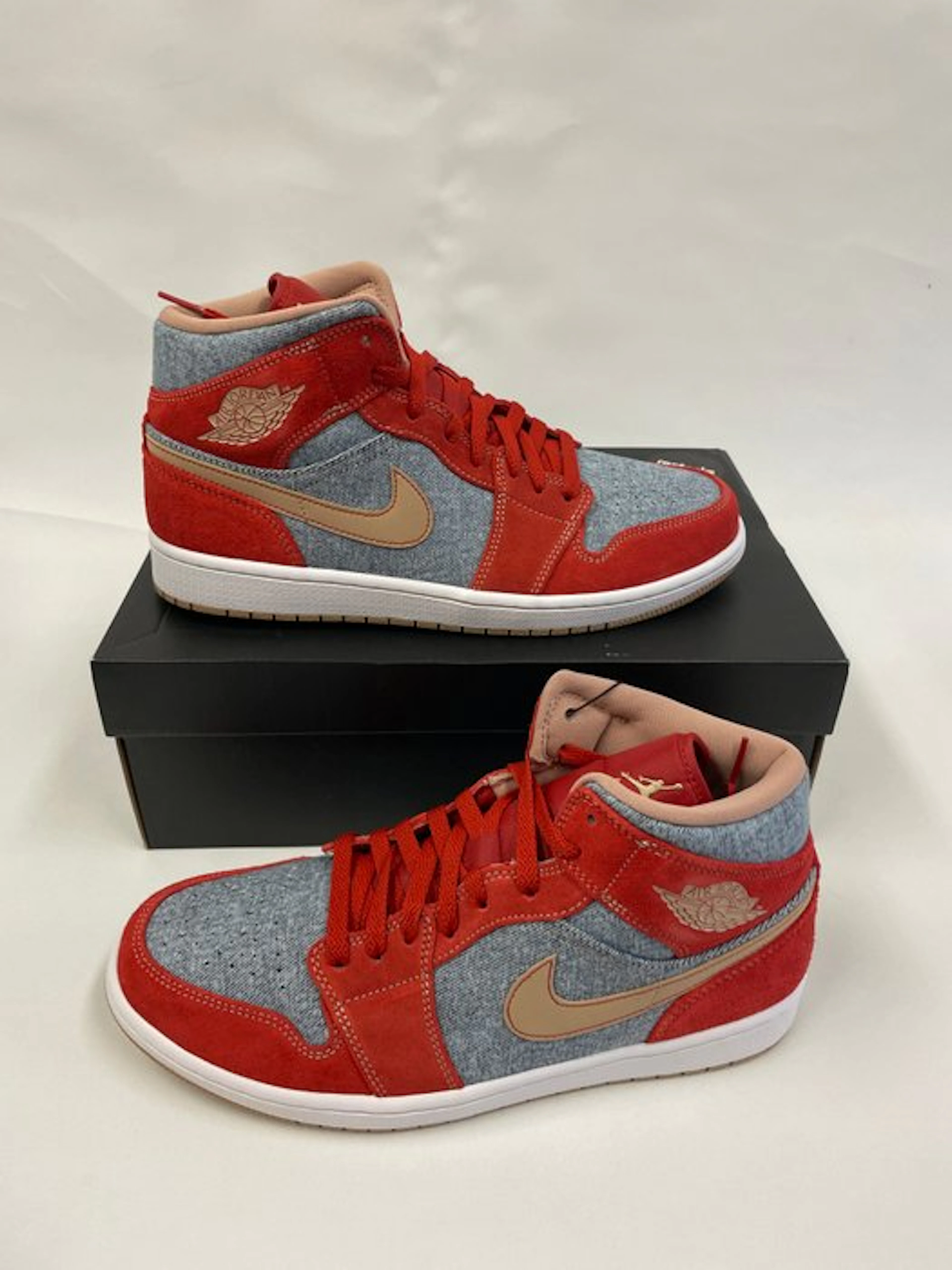 Nike - Air Jordan 1 Mid, Denim Red - Sneakers - Size: EU 44.5 - New with tags