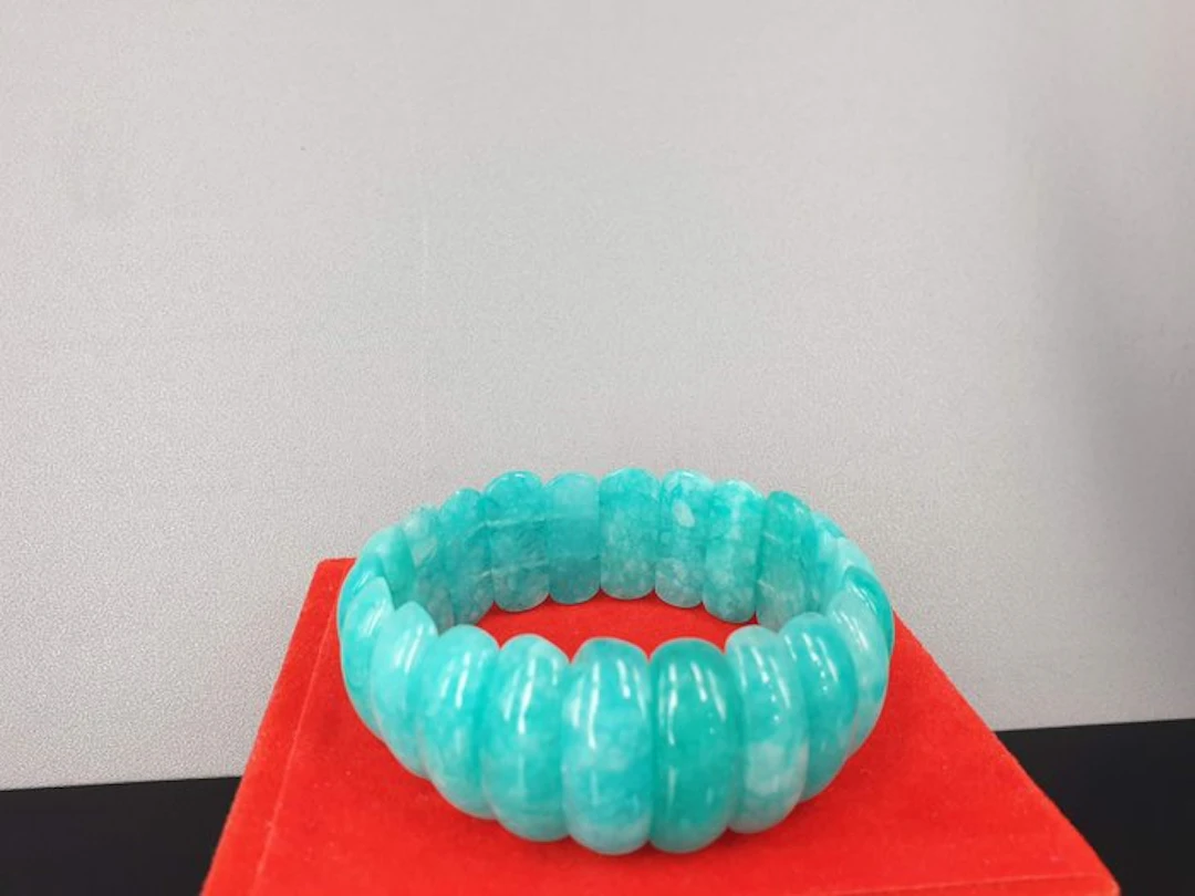 Natural Amazonite Gemstone Length: 19 cm / Tested / Free Shipping - Bracelet
