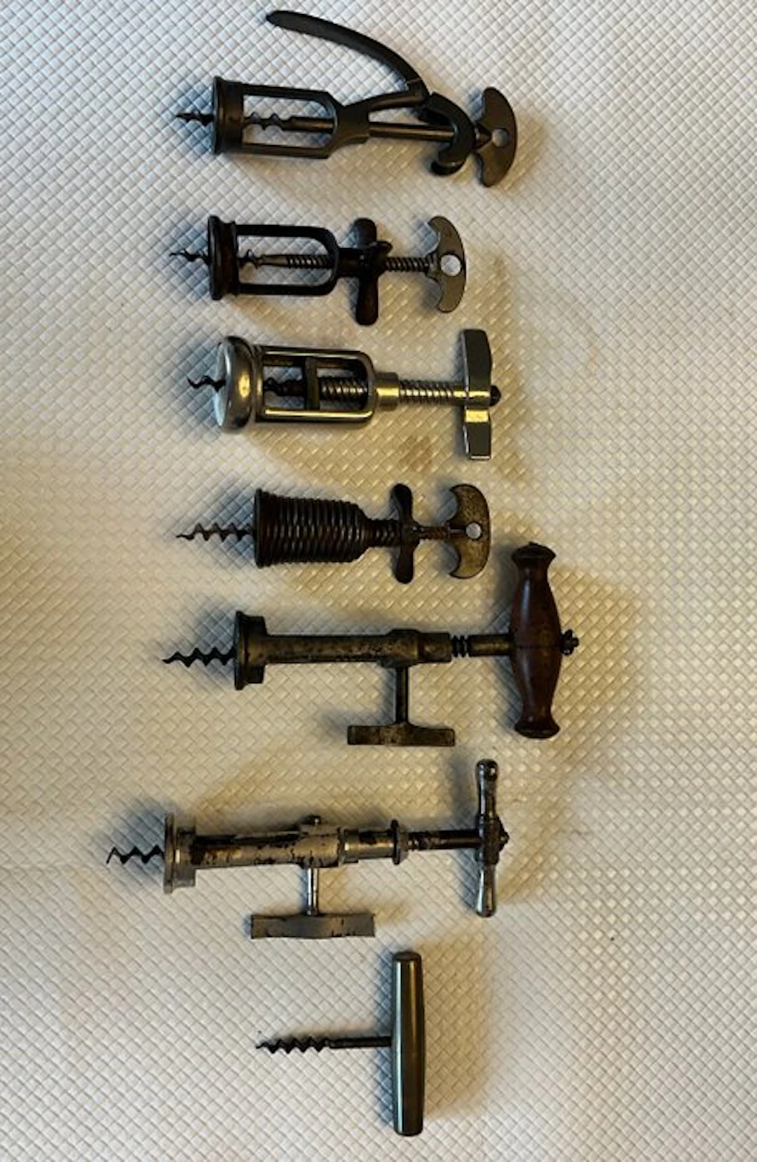 Corkscrew (7) - Brass, Wood, Metal - 7 Antique Corkscrews