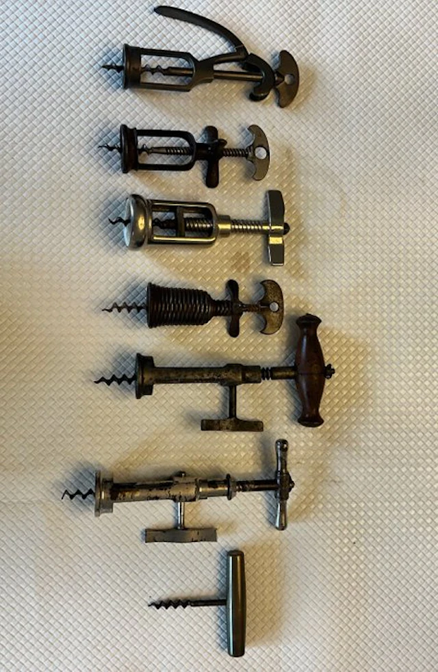 Corkscrew (7) - Brass, Wood, Metal - 7 Antique Corkscrews