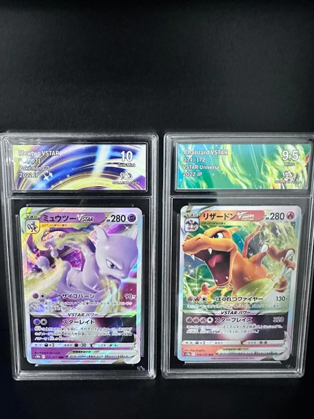 Pokémon - 2 Graded card - Mewtwo VSTAR Charizard VSTAR...
