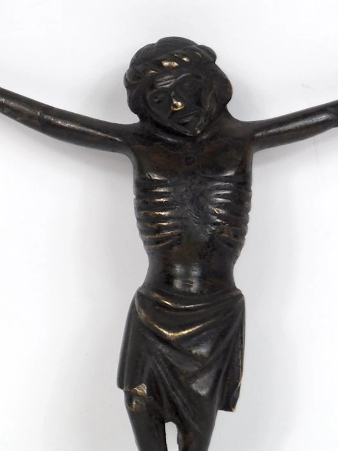 Sculpture, Corpus Christi - 15 cm - Patinated bronze