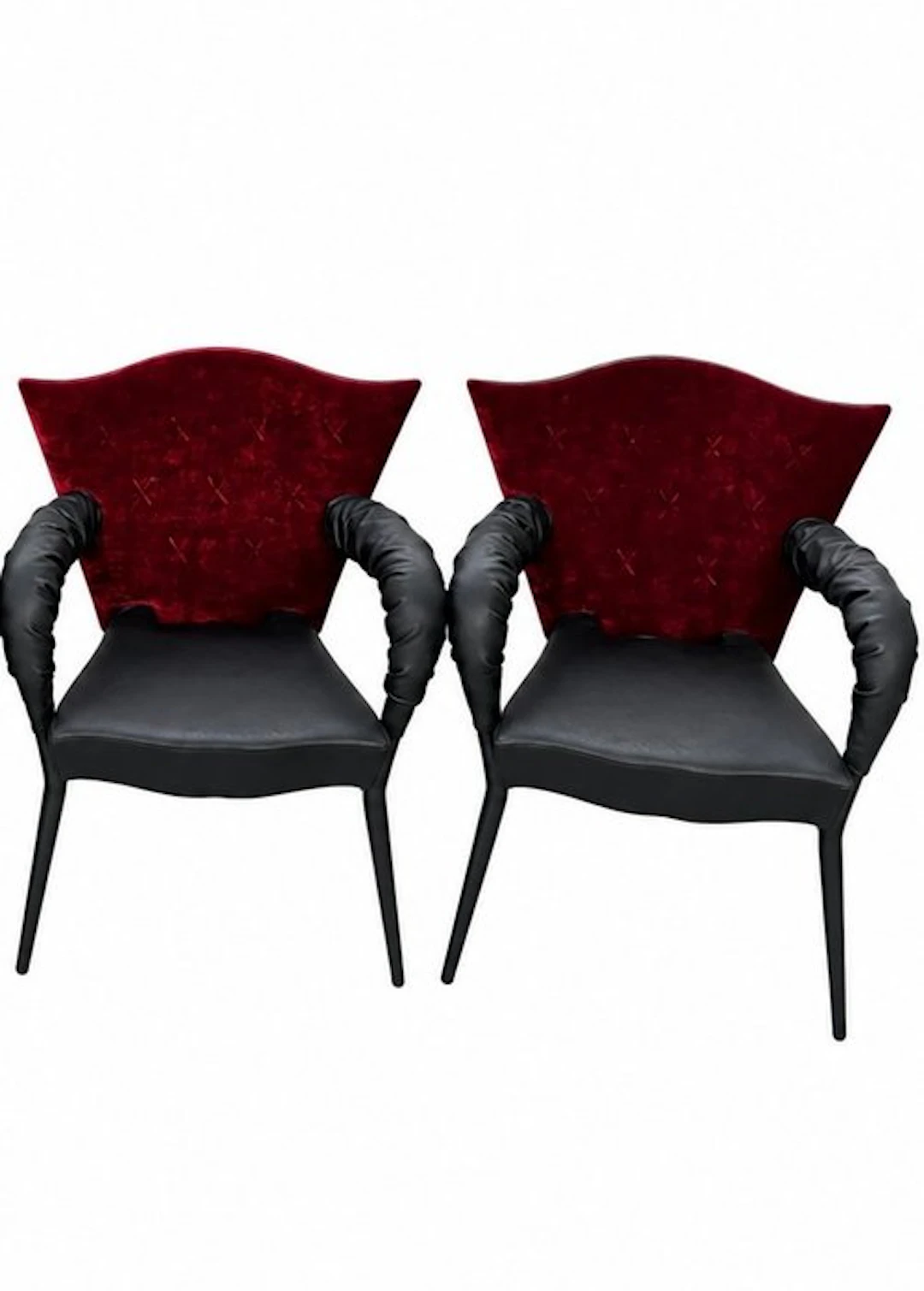 scarabas - Borek Sipek - Armchair (2) - Andre T. - Velvet, Leather, Metal