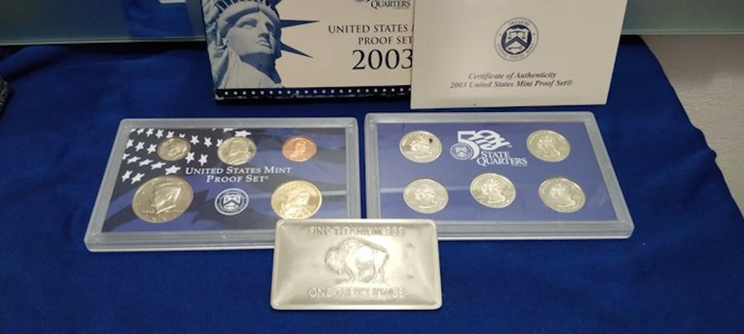 United States. 2002, Proof Set + 1 onza de titanio Bufalo (No reserve price)