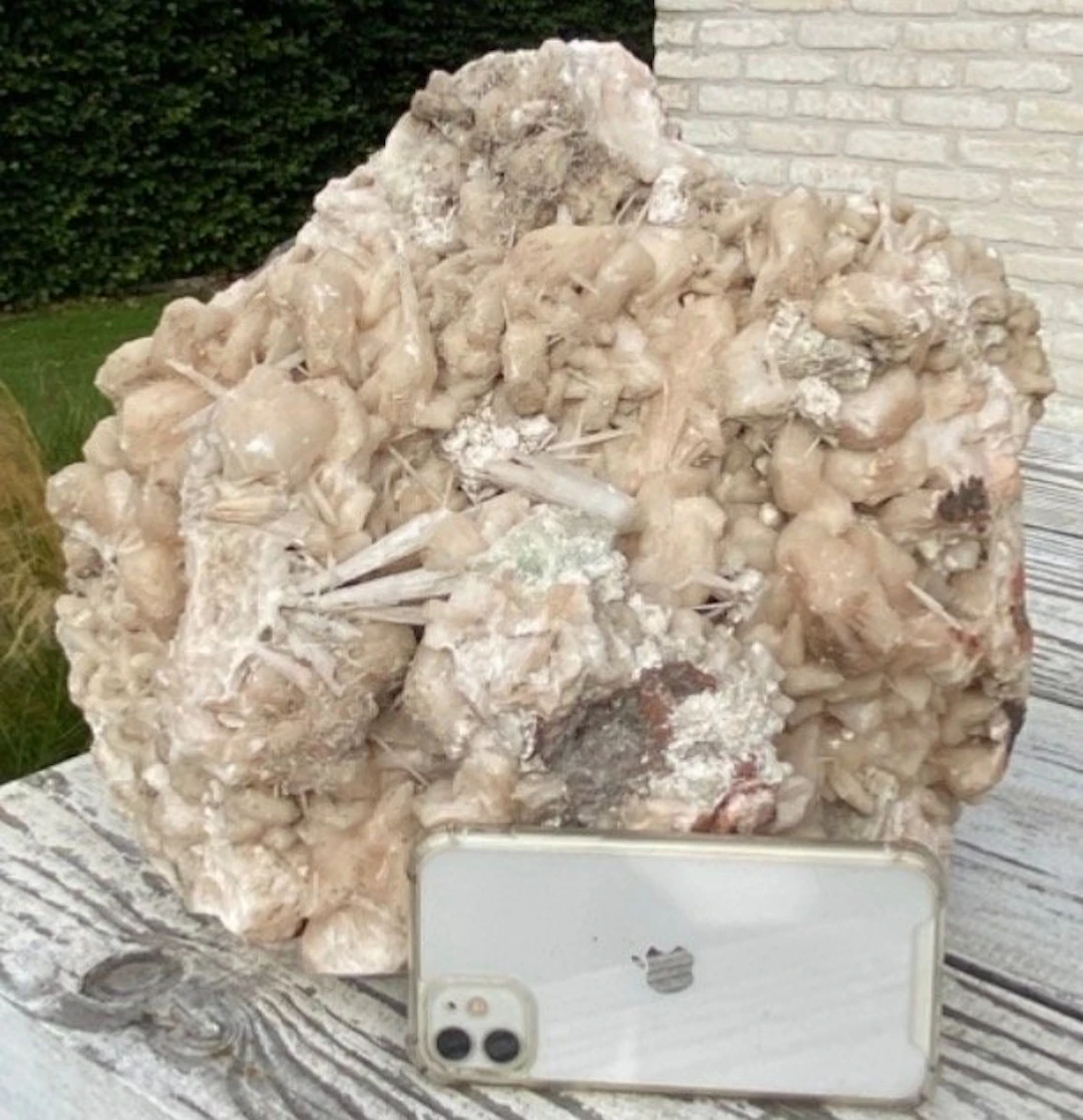 An impressive natural cluster of selenite crystals on the...