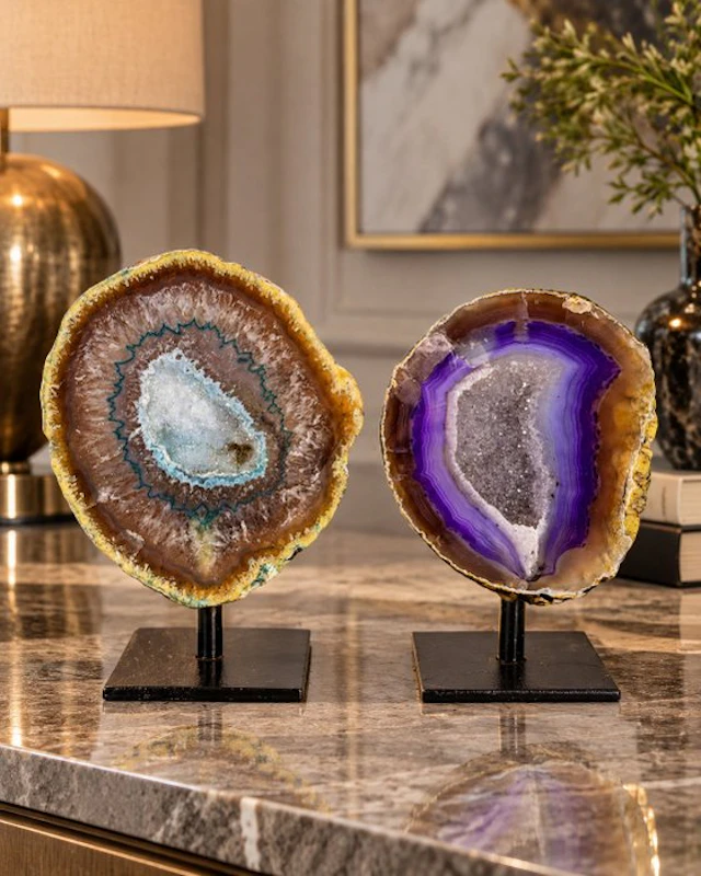 NO RESERVE PRICE - Rare colored agate - rock crystal...