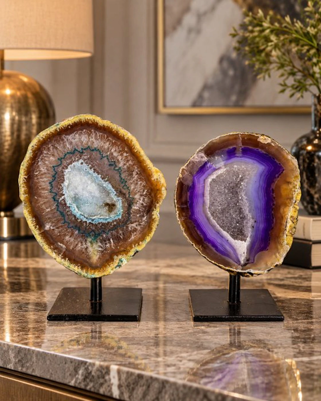 NO RESERVE PRICE - Rare colored agate - rock crystal...