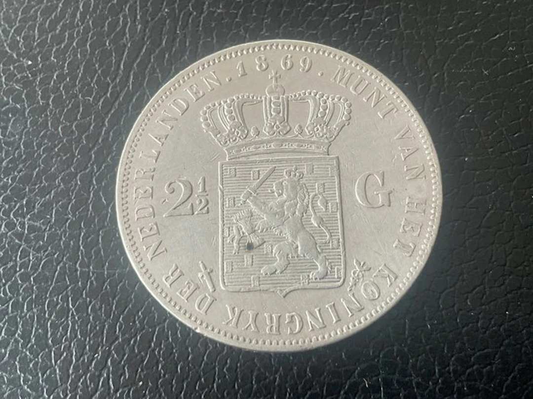 Netherlands. Willem III. 2 1/2 Gulden 1869 (No reserve price)