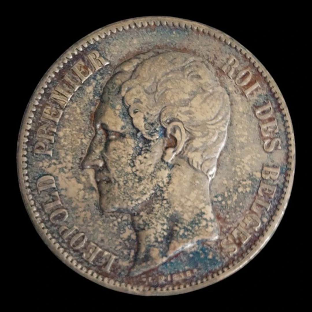 Belgium. Leopold I. 5 Francs 1865 / Année + Rare / 907.360 ex (No