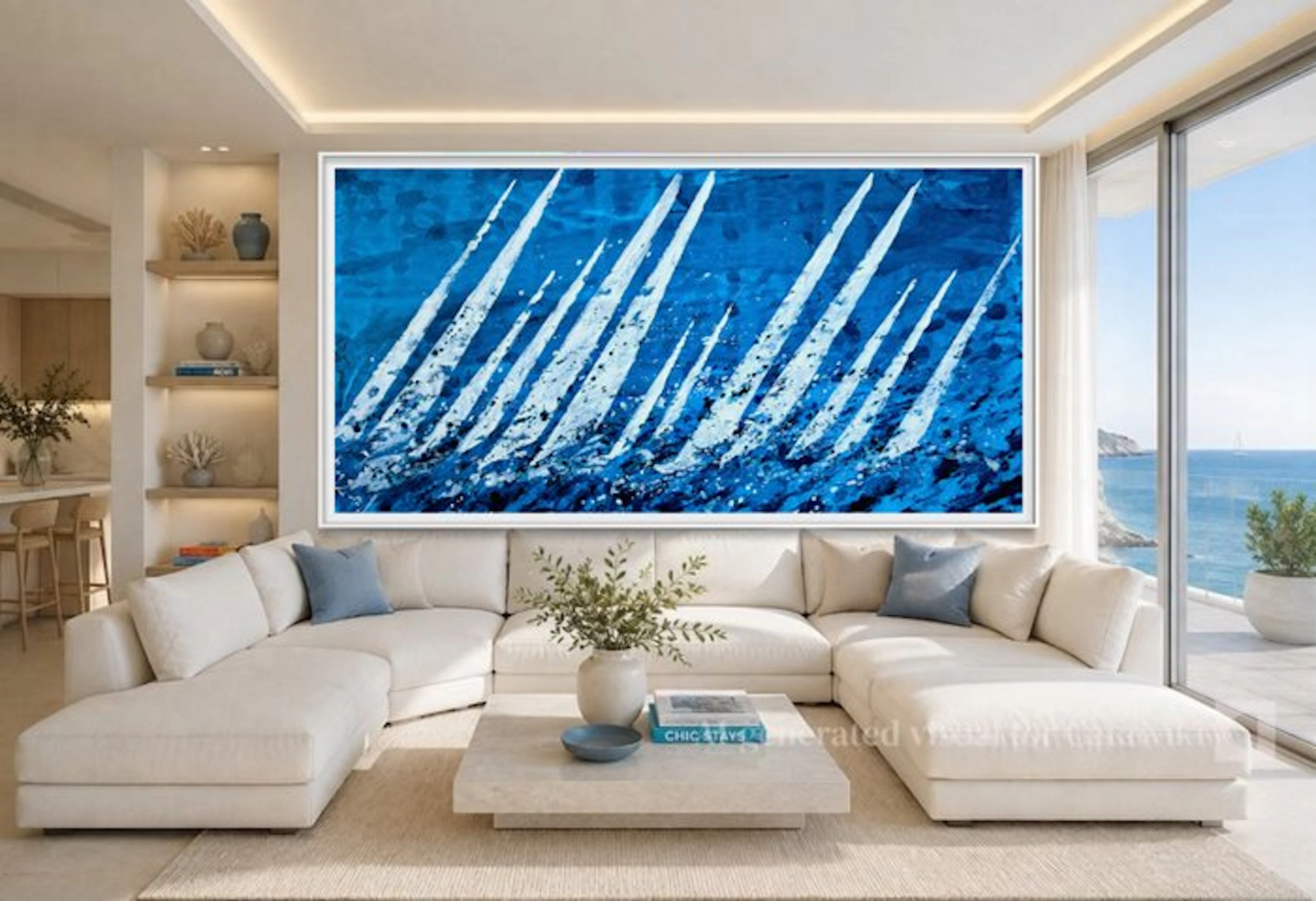 VOLHA - Course Through the Blue /Sails-XXL-Hand painted