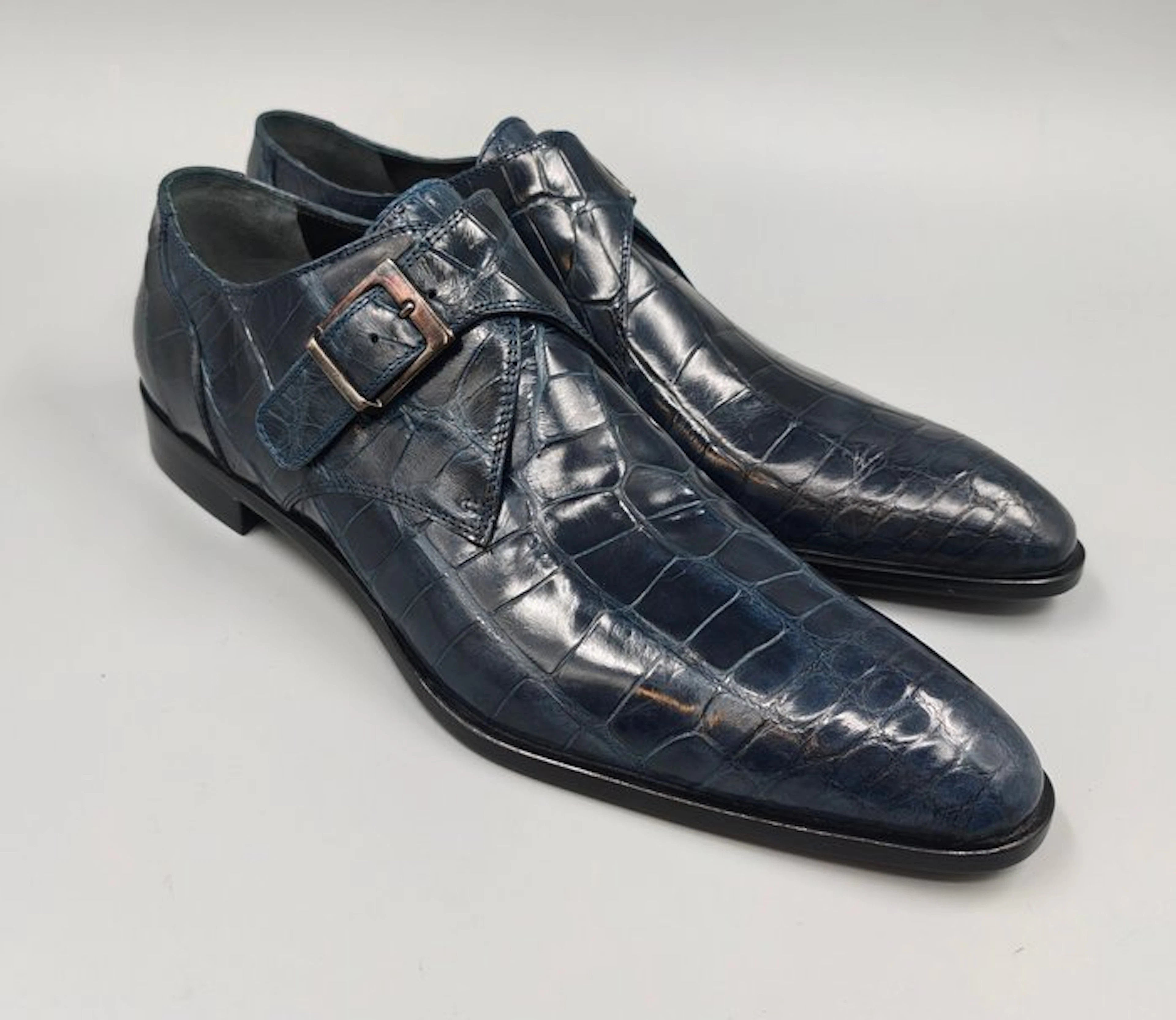 Mauro Volponi-Alligator-44,5-Singlemonk - Lace-up shoes...