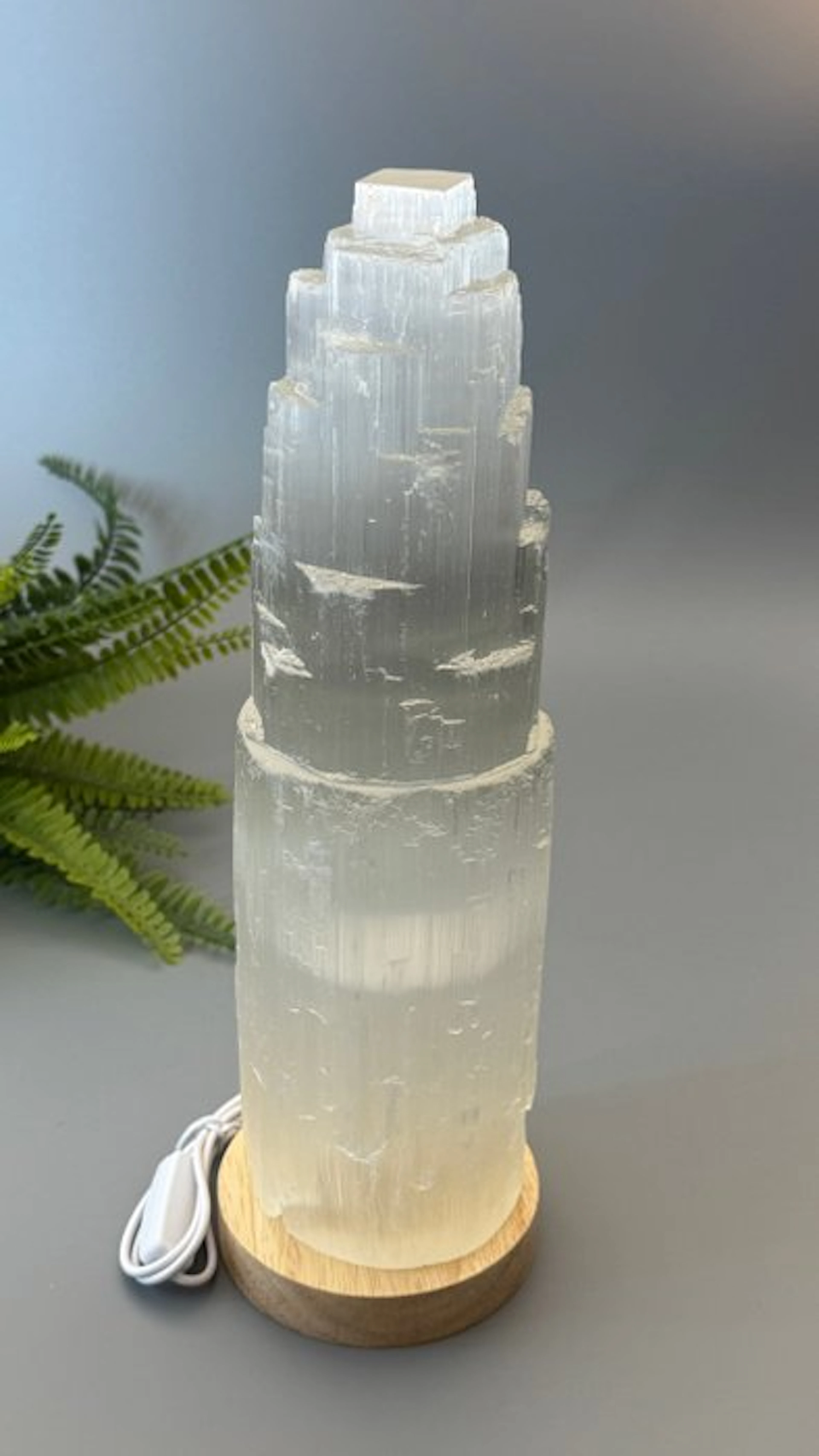 Impressive XXL selenite tower with lighting – Magical...