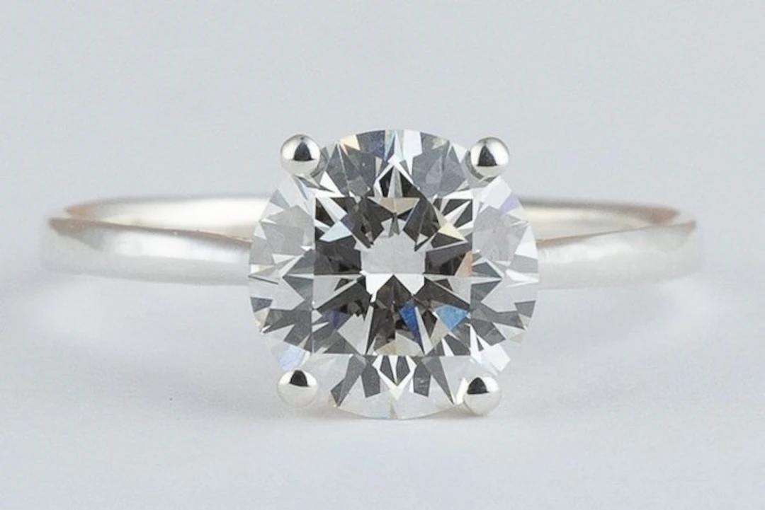 No reserve price - Ring Silver - 3.00ct. tw. Diamond (Lab-grown) - Round F-VVS2