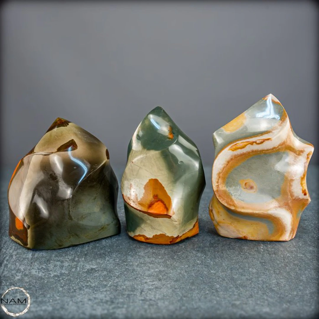 Natural polychrome jasper flames– Nature art in flowing form- 2336.71 g - (3)