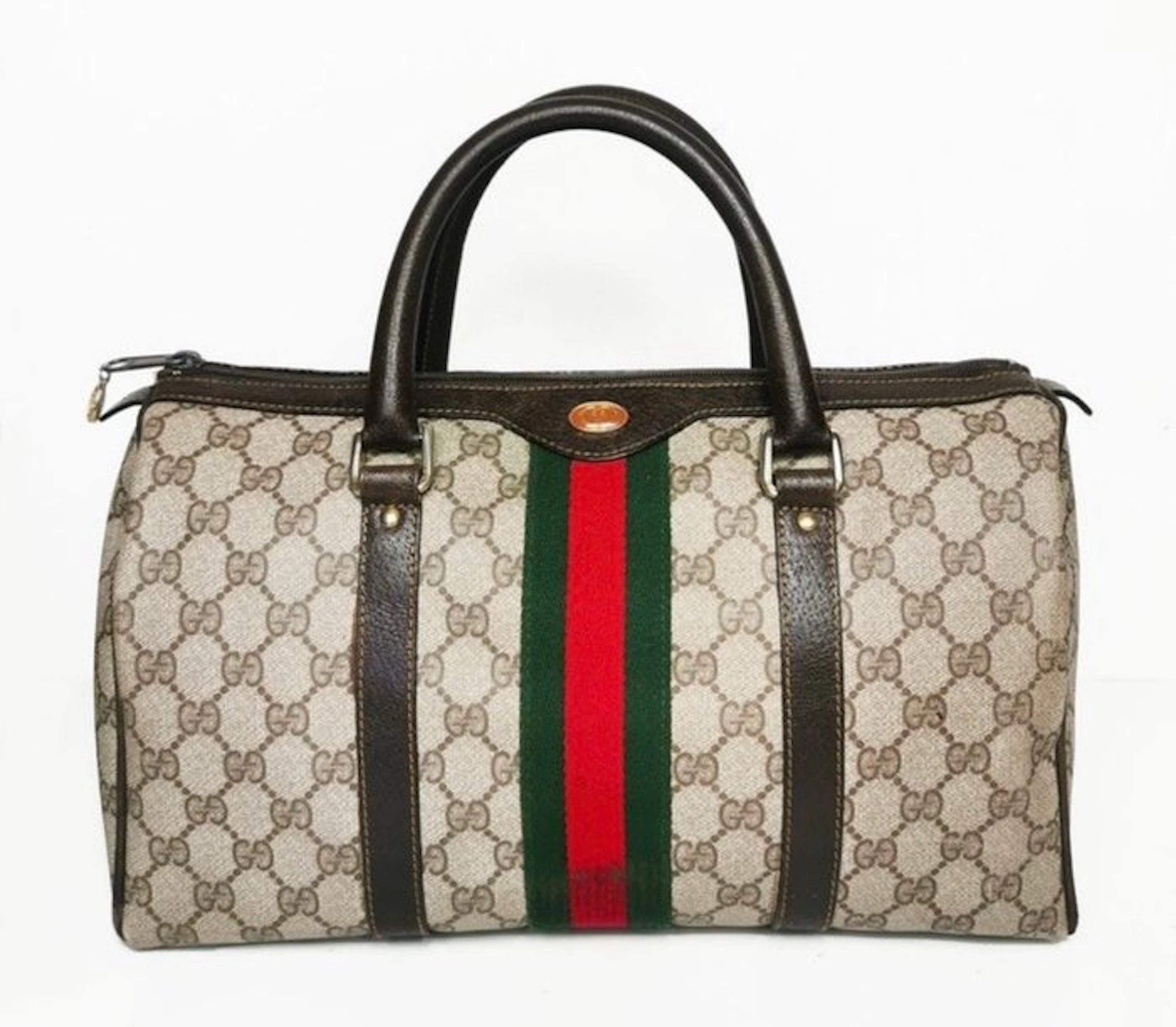 Gucci - Gucci Vintage Boston 35 GG Monogram Canvas Web...
