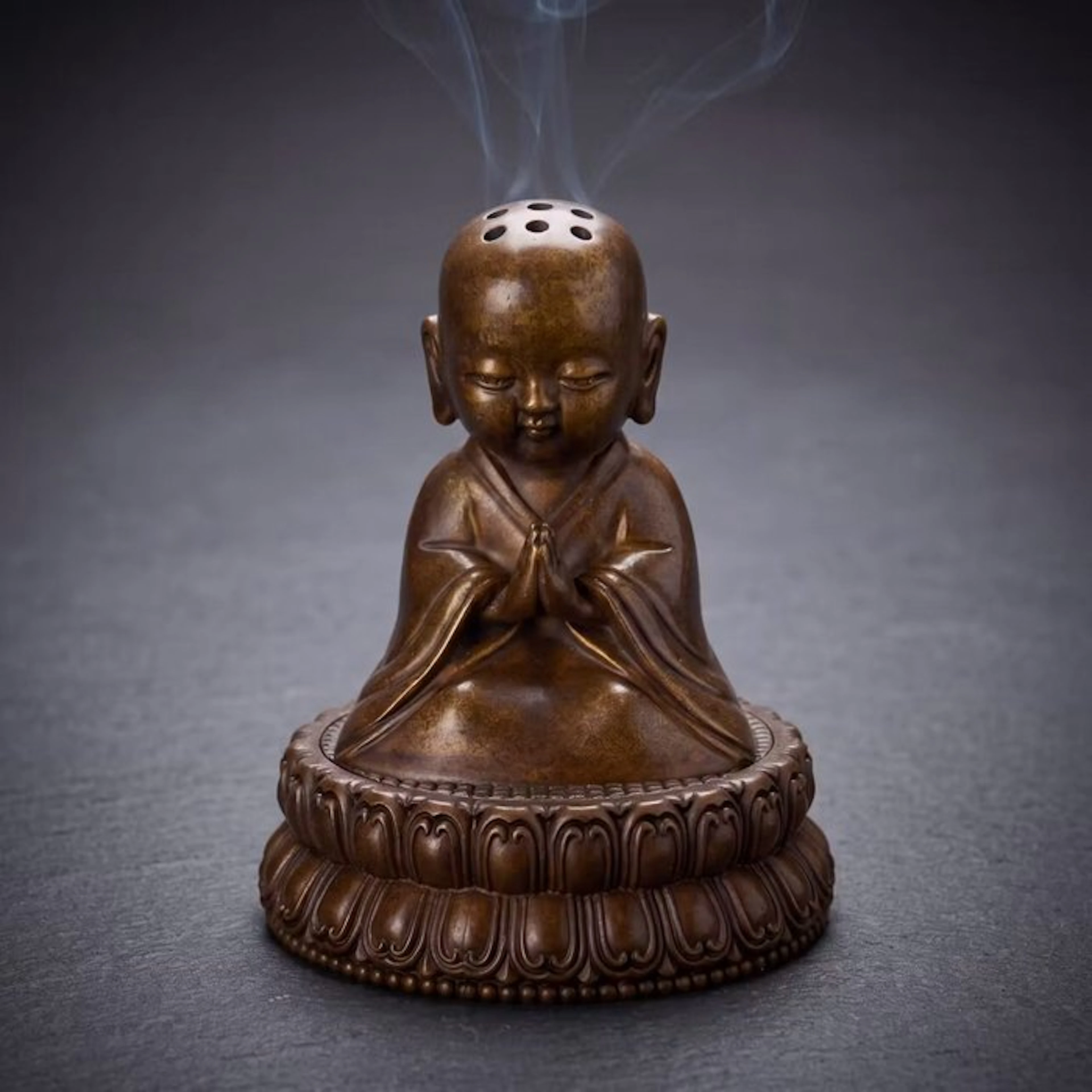 Incense burner - Bronze - Monk