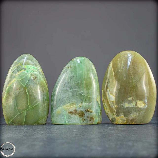 Grüner Mondstein Freiform-Set – Zeitlose Eleganz in...