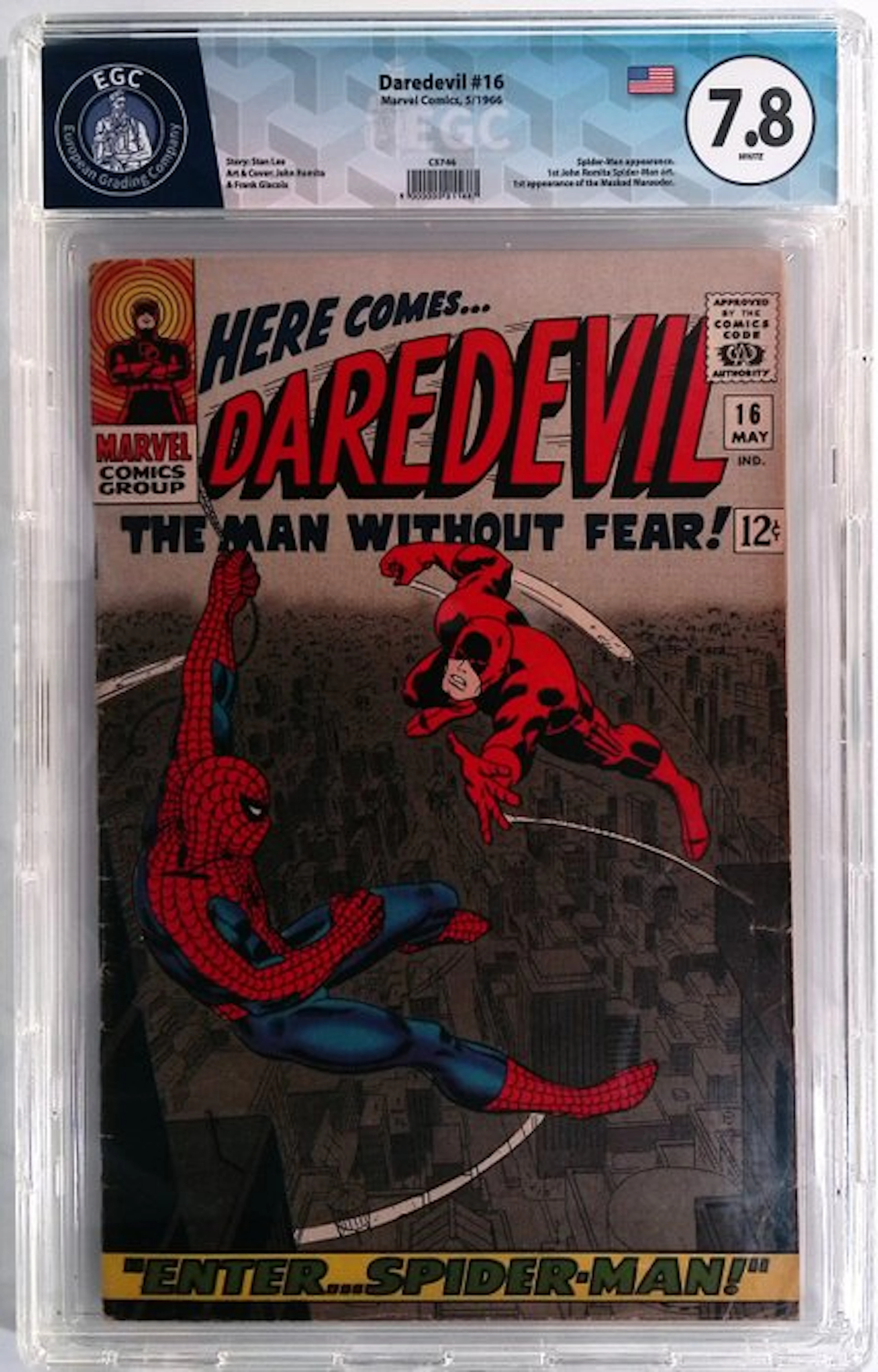 Daredevil #16 - EGC 7.8 - 1 Graded comic - First edition - 1966