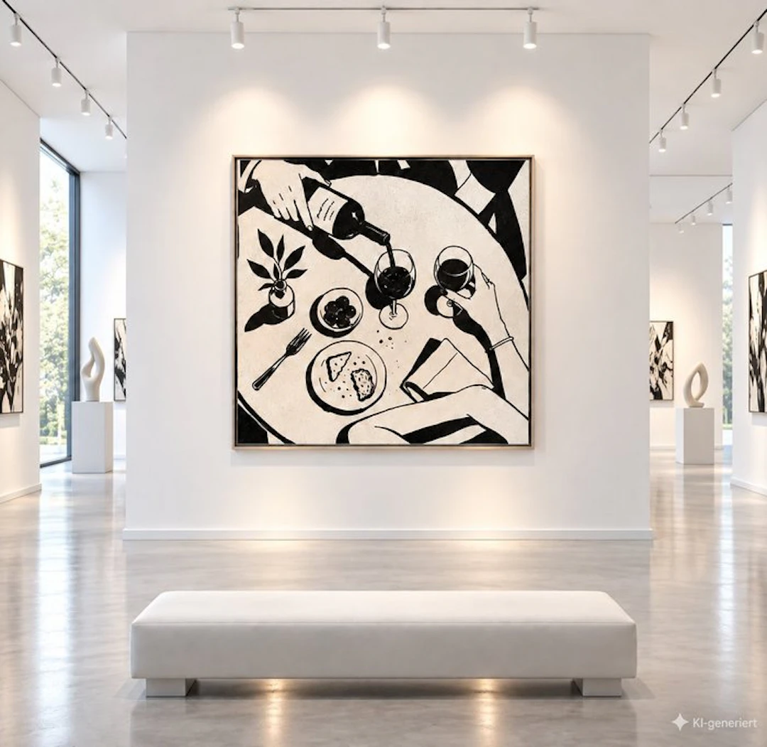 Timo Wedell - Black and White Dinner - XL - Timo‘s Lichtenstein