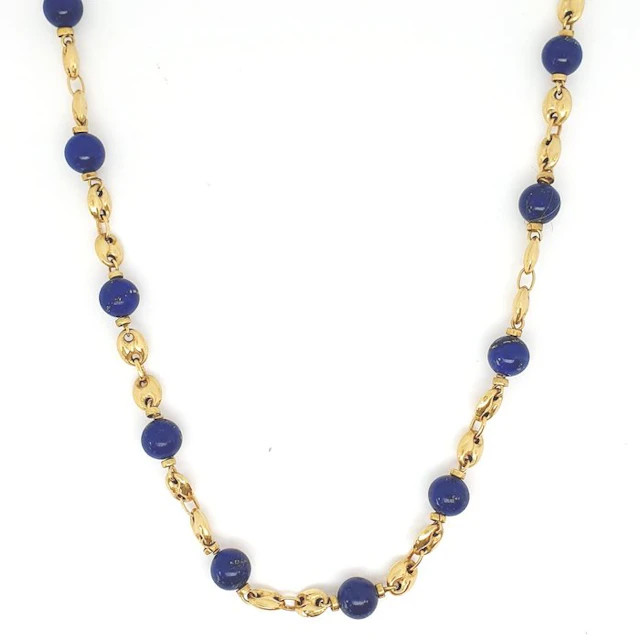 Necklace - 18 kt. Yellow gold - 40.00ct. tw. Lapis lazuli