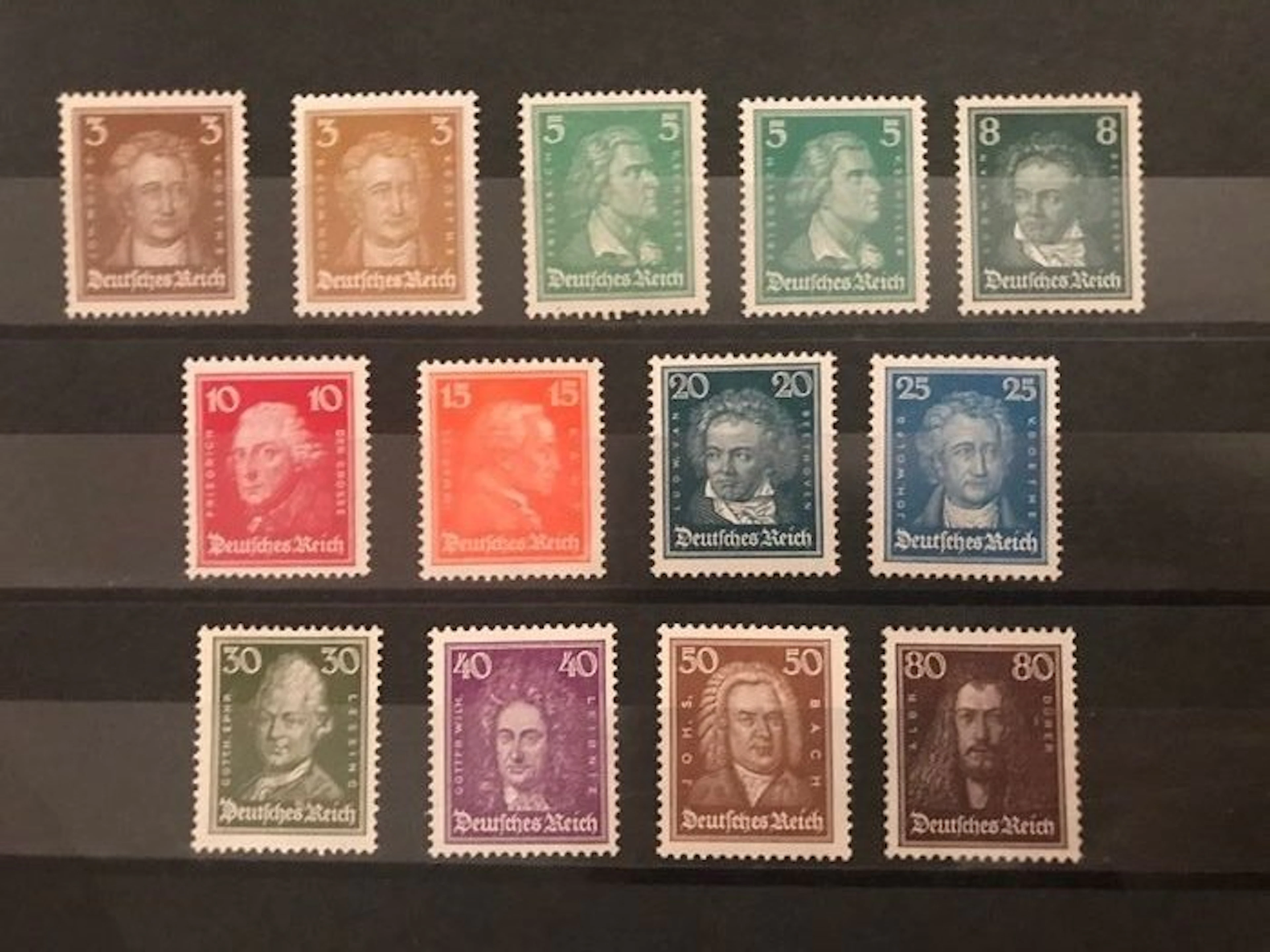 German Empire 1926 - Famous Germans - Michel 385/397