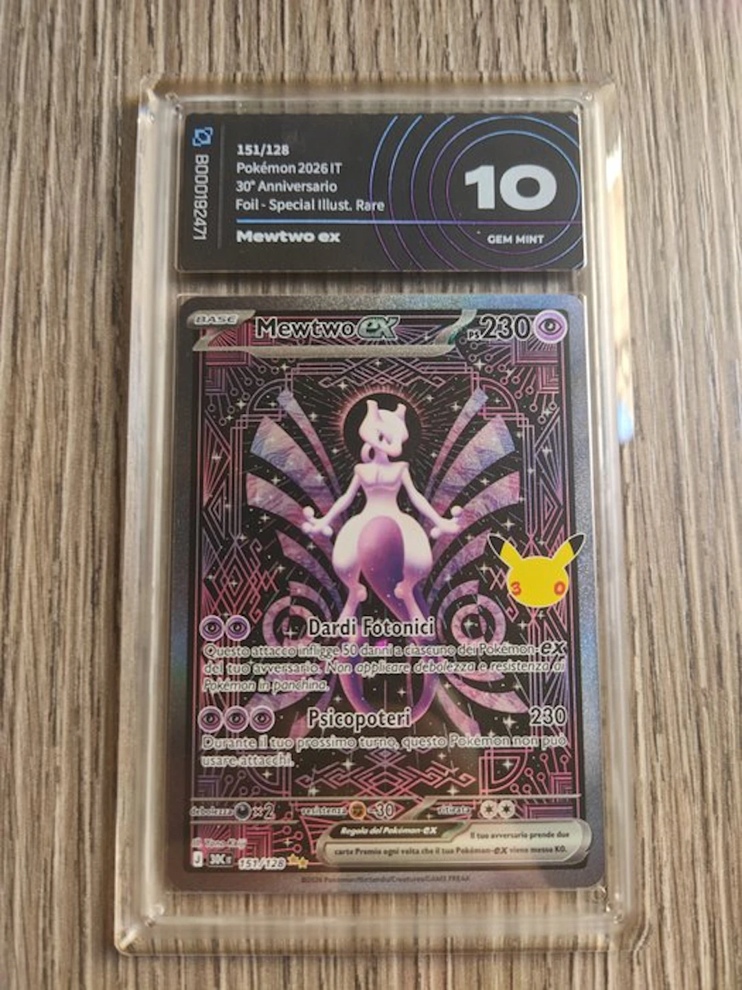 Pokémon - 1 Graded card - Mewtwo 151/128 Foil
