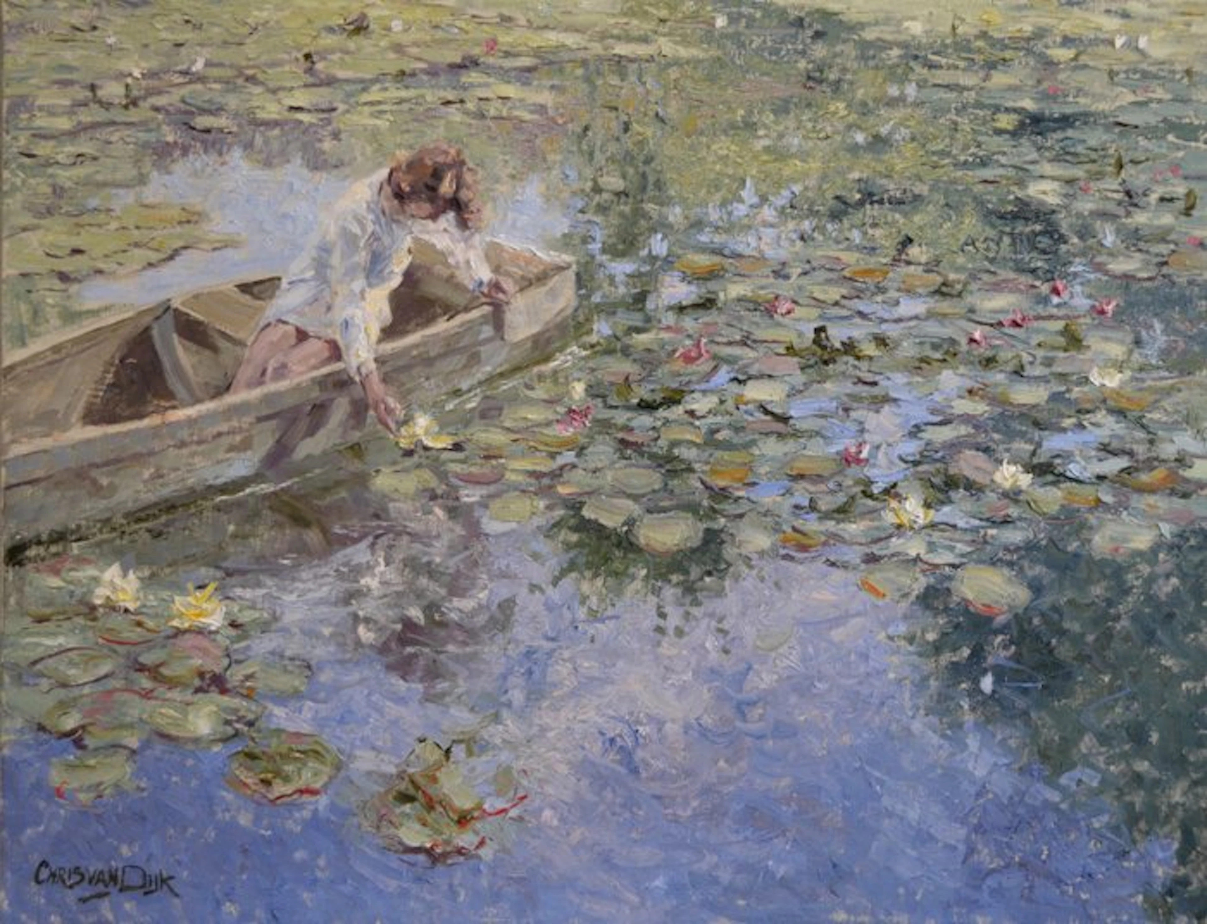 Chris van Dijk (1952) Impressionist - " La Bargue "