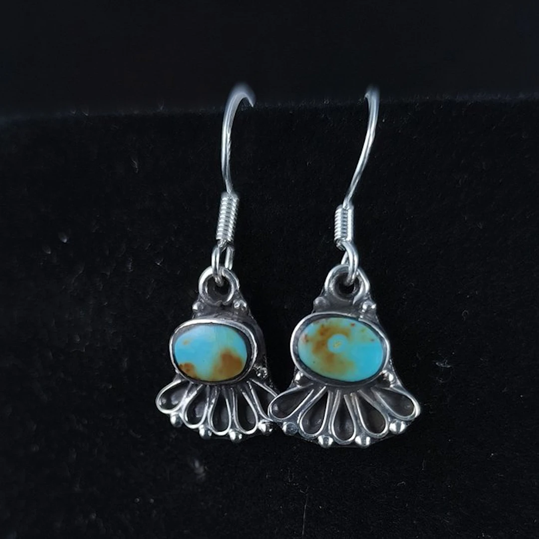Turquoise - Silver - Earrings - Calm, peace