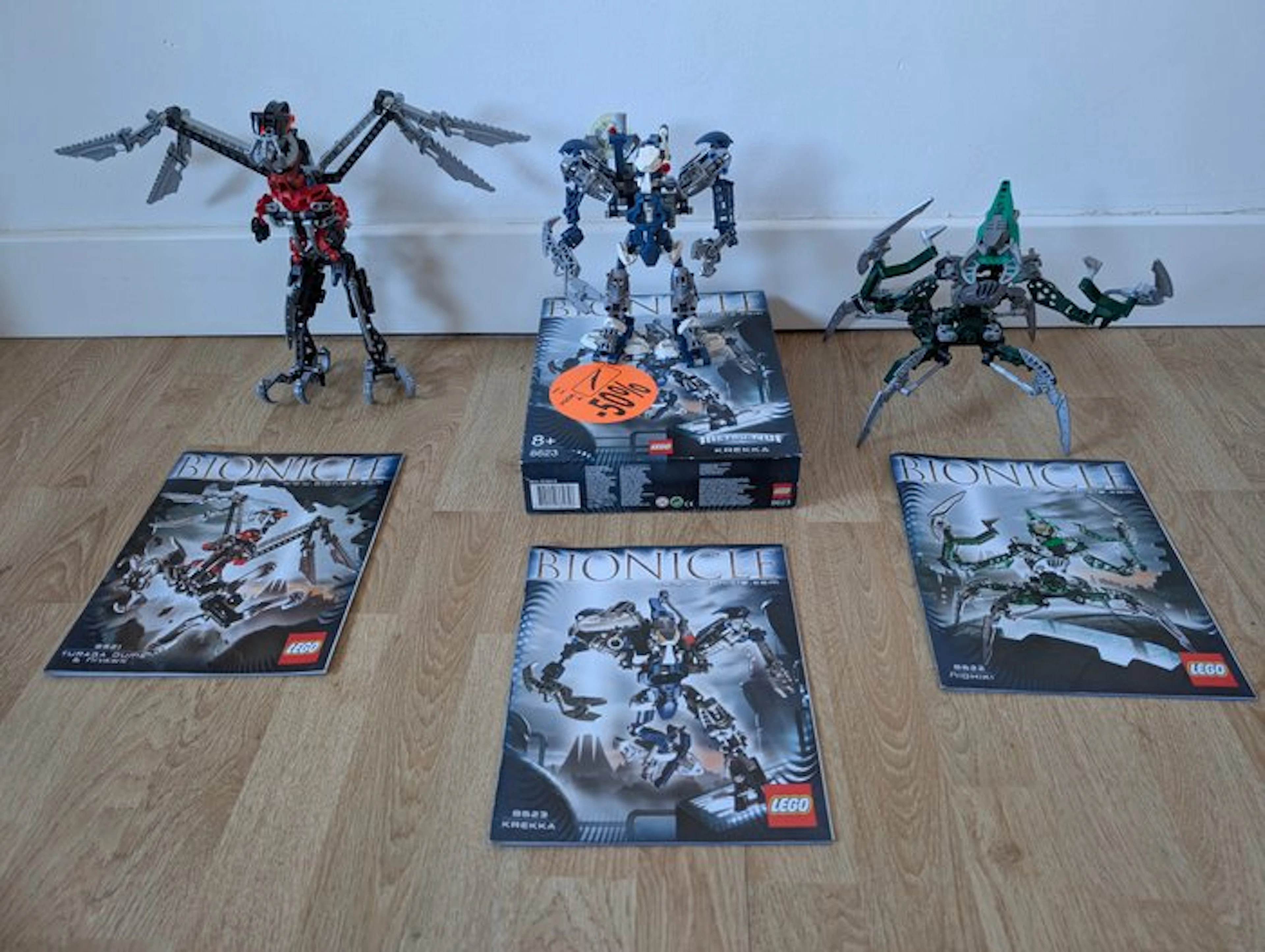 LEGO Set - Bionicle - Krekka, Nidhiki, Turaga Dume & Nivawk