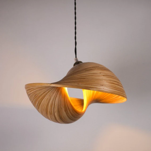 Sooka Interior - Hanging lamp - Bamboo, Bronze - Udara Lampshade 35