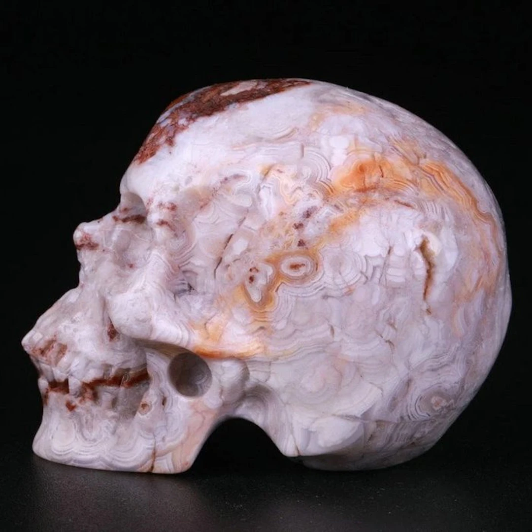 76g Mexican Crazy Lace Agate Skull – Fifth Sun