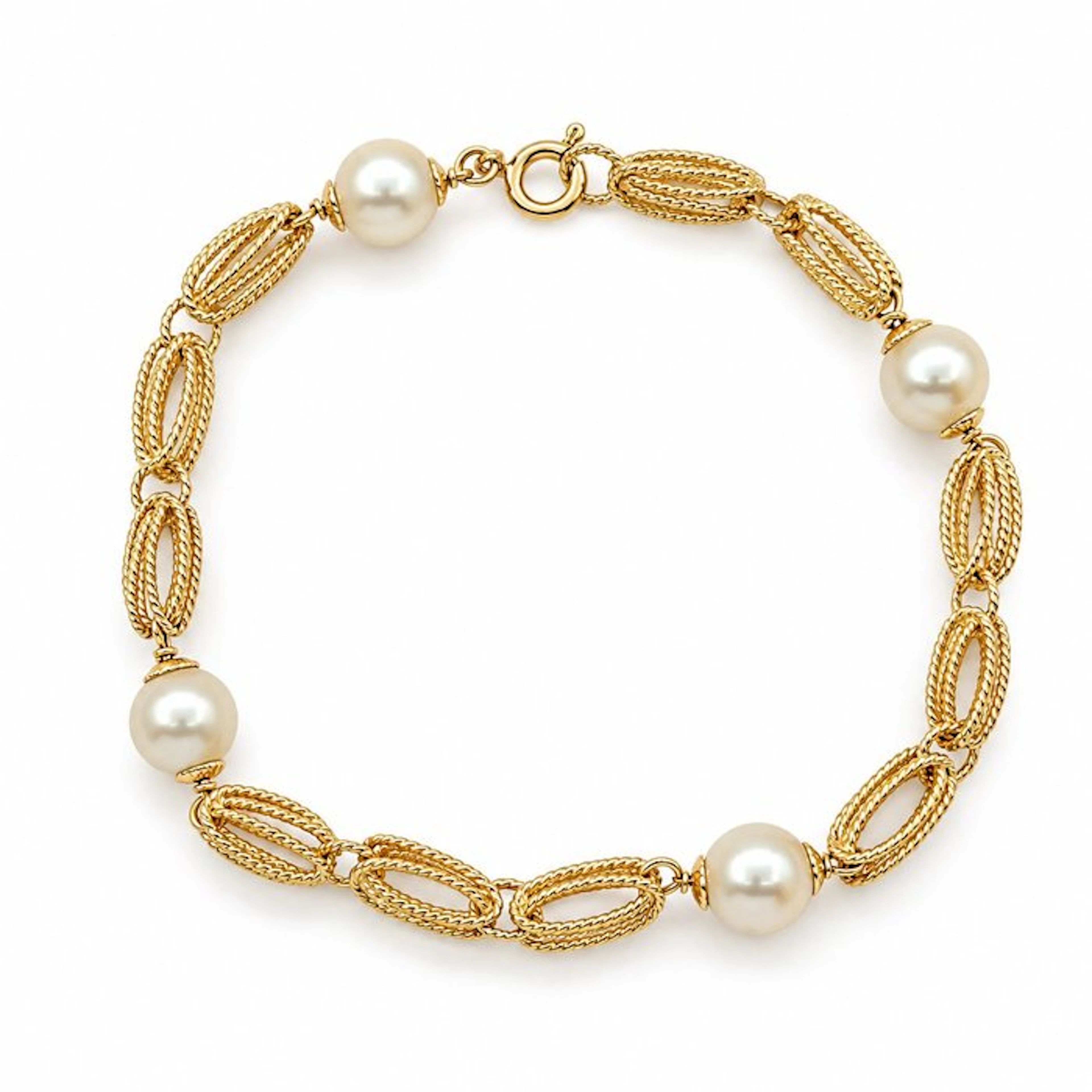 Bracelet - 18 kt. Yellow gold - Pearl - Made in Italy - Handmade
