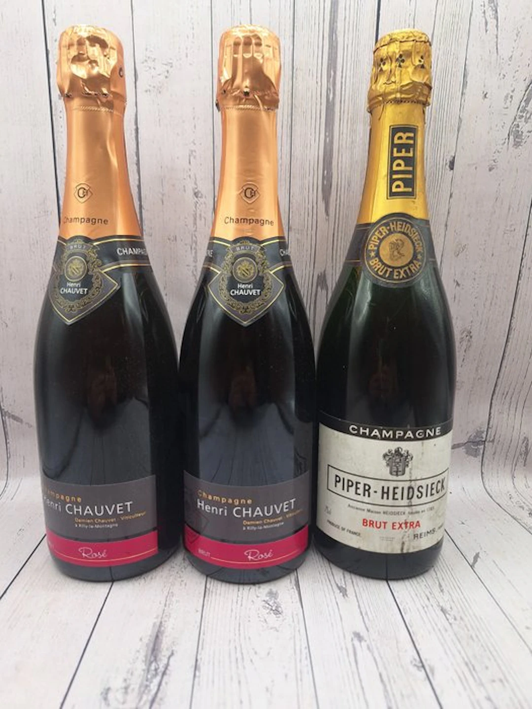 Henri Chauvet Rosé, Piper Heidsieck Brut Extra - Champagne - 3 Bottles (0.75L)