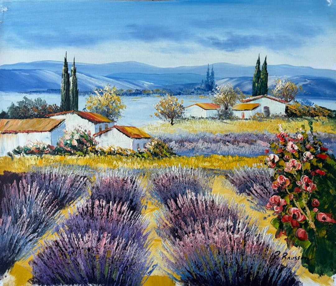 P. Brosson (XX) - Campo de Lavandas en la Provenza