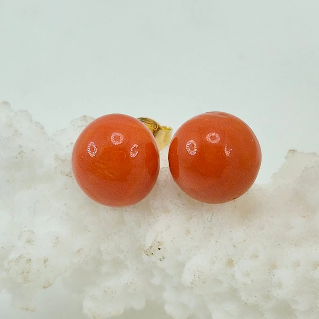 Coral - 18 kt. - Yellow gold, NO RESERVE PRICE - Earrings - CORALLO