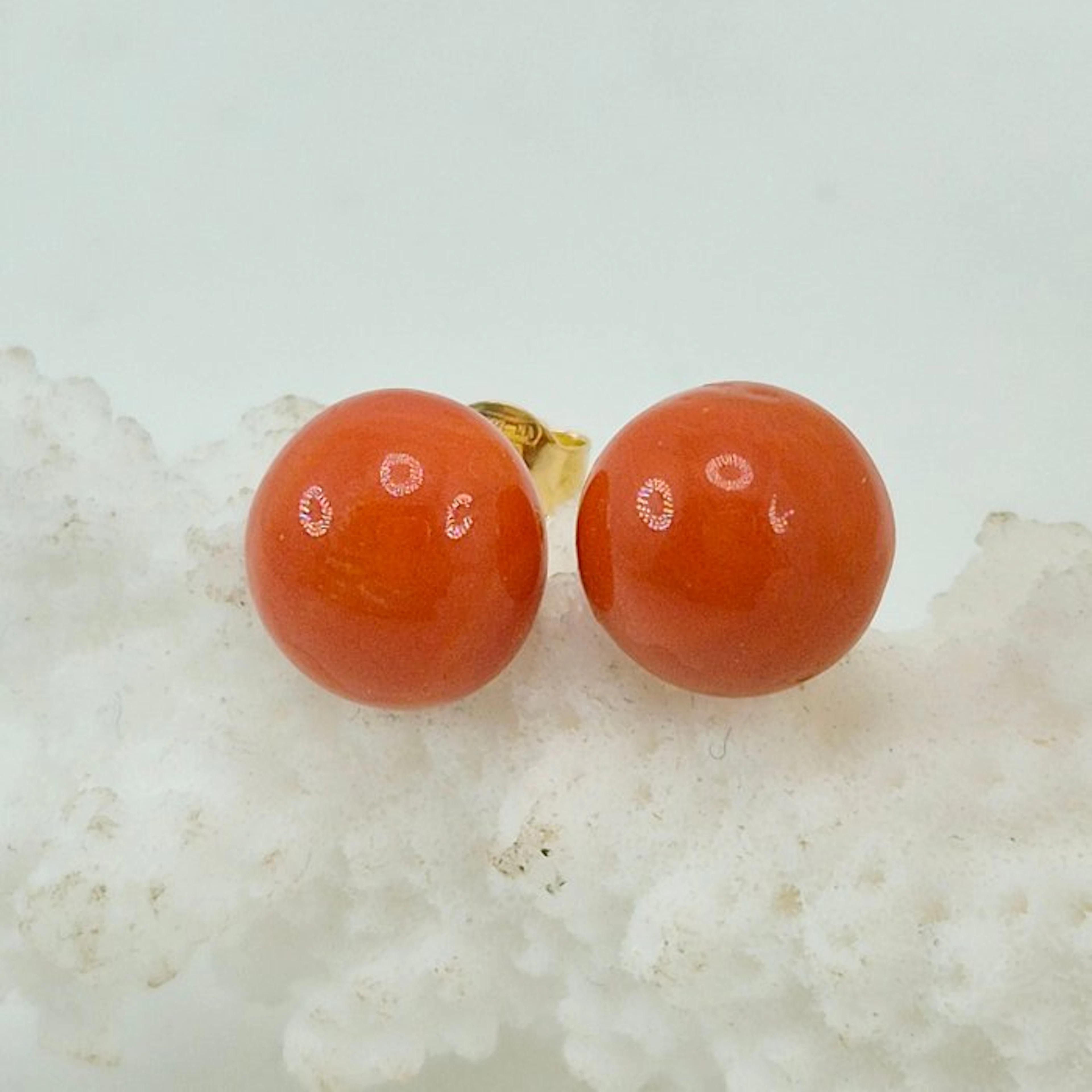 Coral - 18 kt. - Yellow gold, NO RESERVE PRICE - Earrings - CORALLO