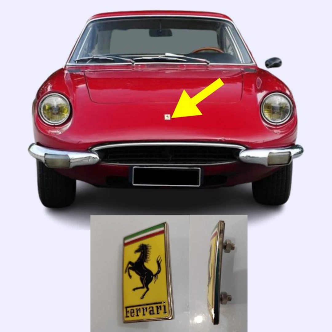 Ferrari 365 series Front bonnet Ferrari Emblem (New Old...