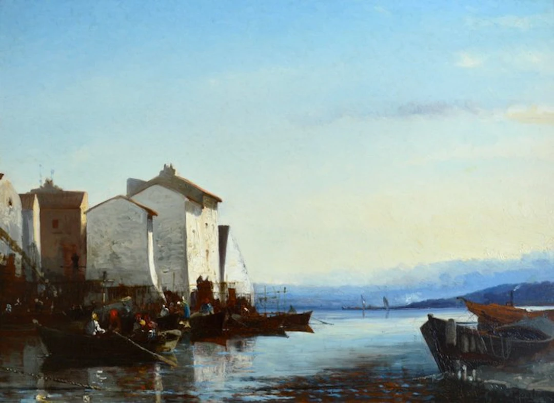 André Maglione (1838-1923) - Barques de pêcheurs à Martigues