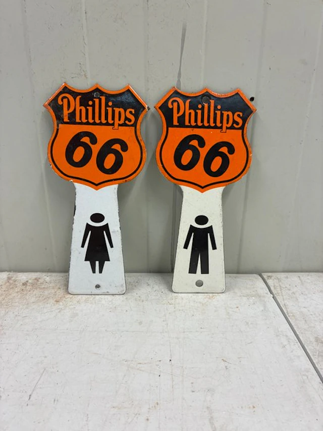 Vintage Phillips 66 toilet sign – metal advertising sign...