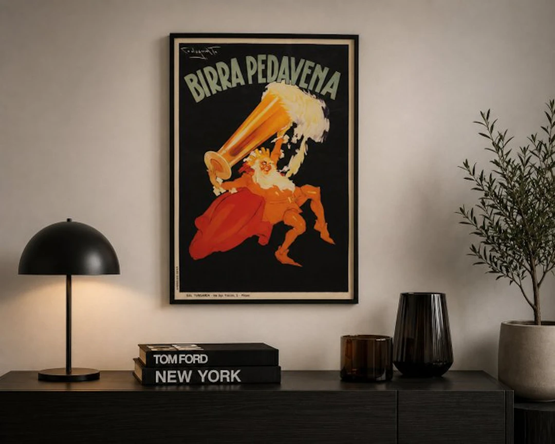Codognato Plinio - Manifesto Birra Pedavena Pubblicità Italiana Vintage - 1970s