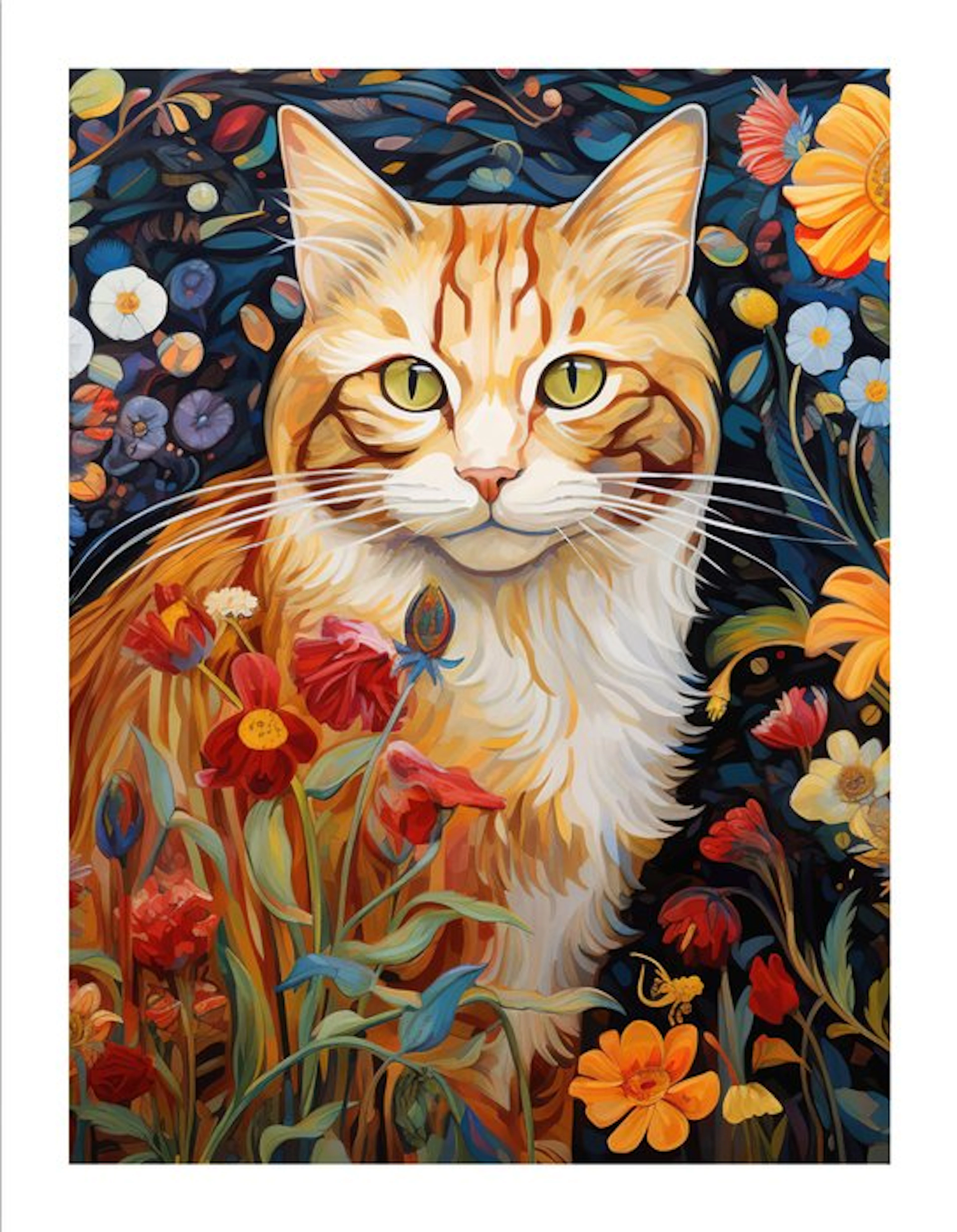 Favialis Dias (XXI) - Gato con flores