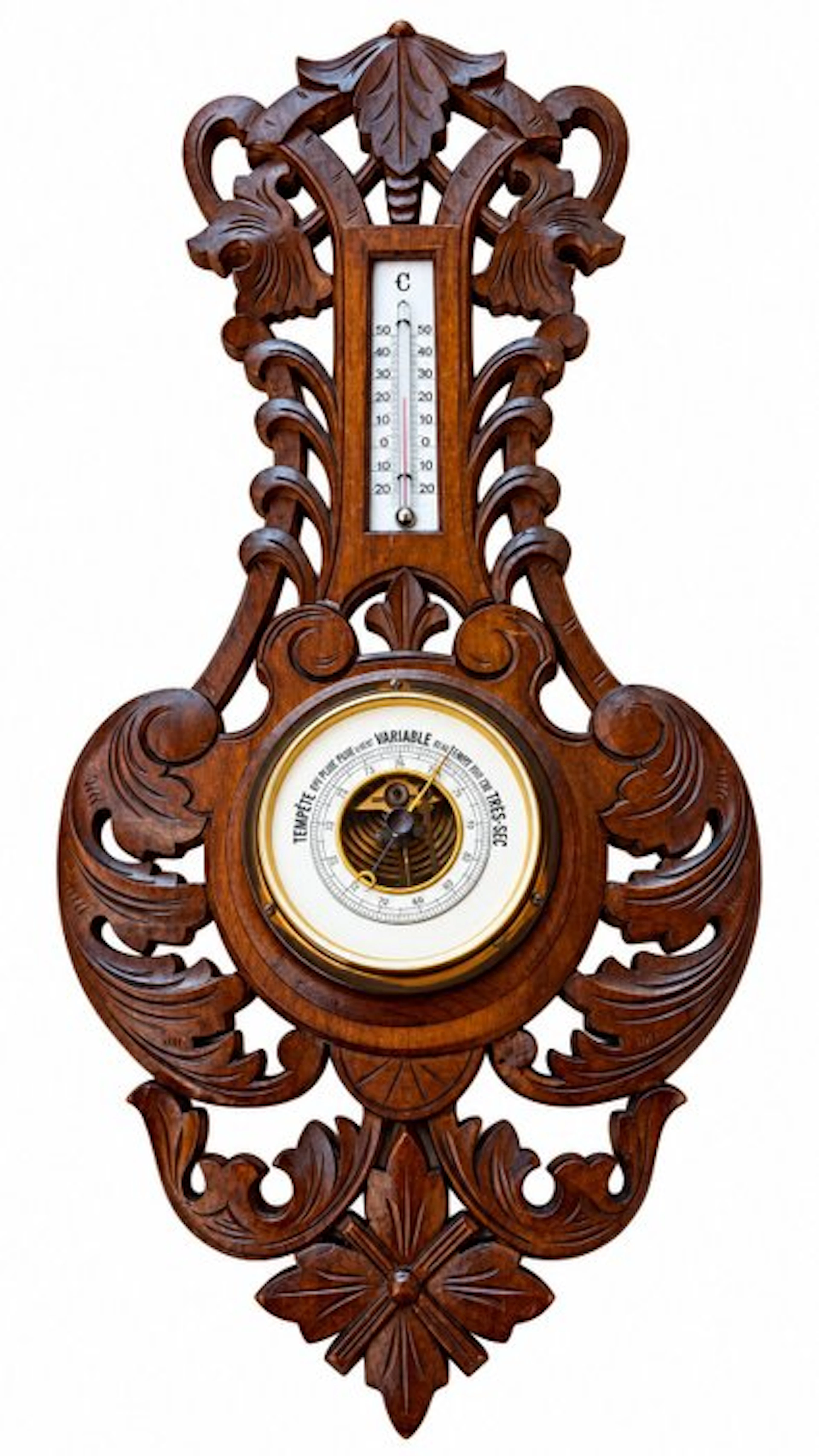 Barometer - Wood - Sculpted wall barometer
