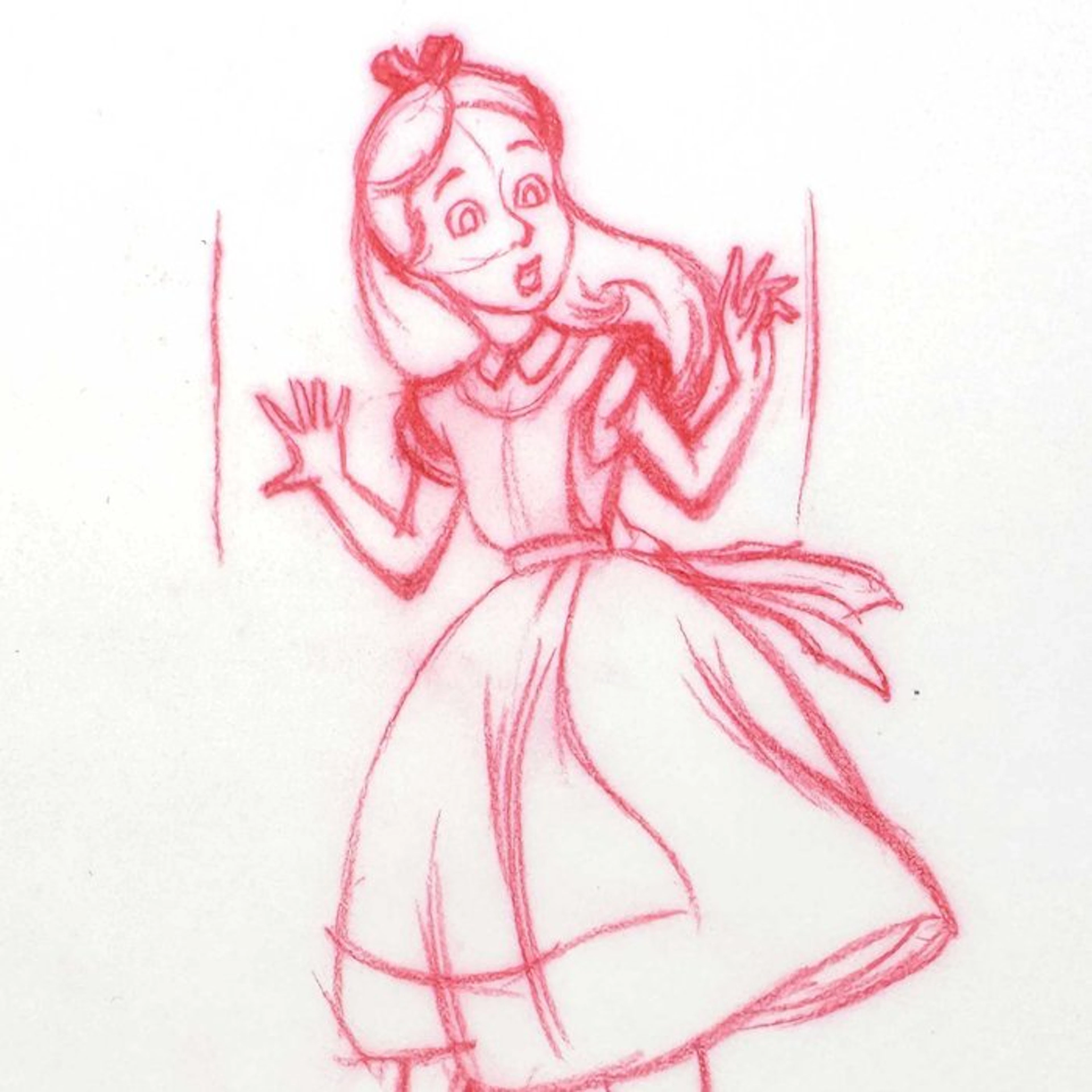 ALICE : Layout Drawing by Disney Legend Ken O' Connor - (Walt Disney