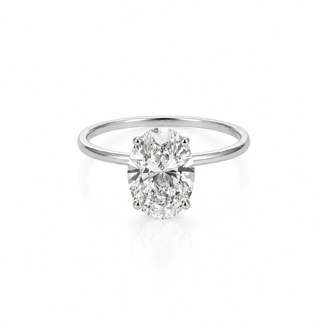 No reserve price - Ring - 14 kt. White gold - 2.04ct. tw. Diamond (Lab-grown)
